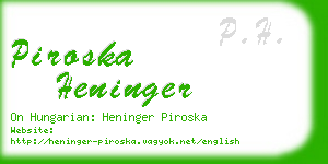 piroska heninger business card